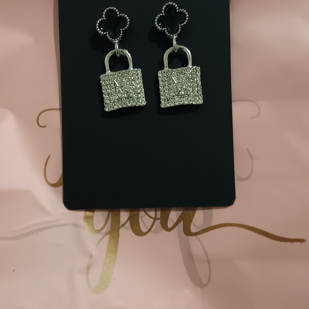 Modern Silver Geometric Dangle Earrings